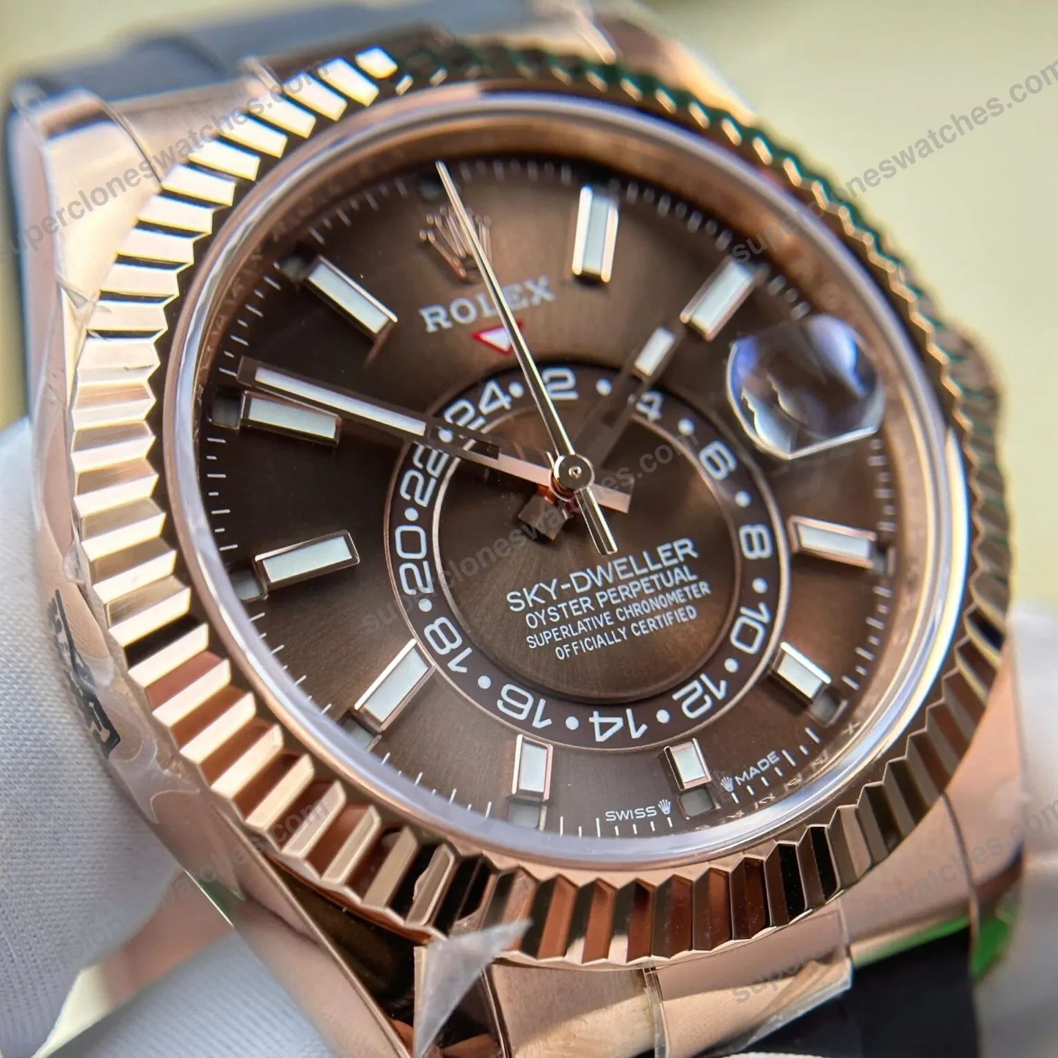 Super-Clone-Rolex-Sky-Dweller-Chocolate-Dial-336235-6