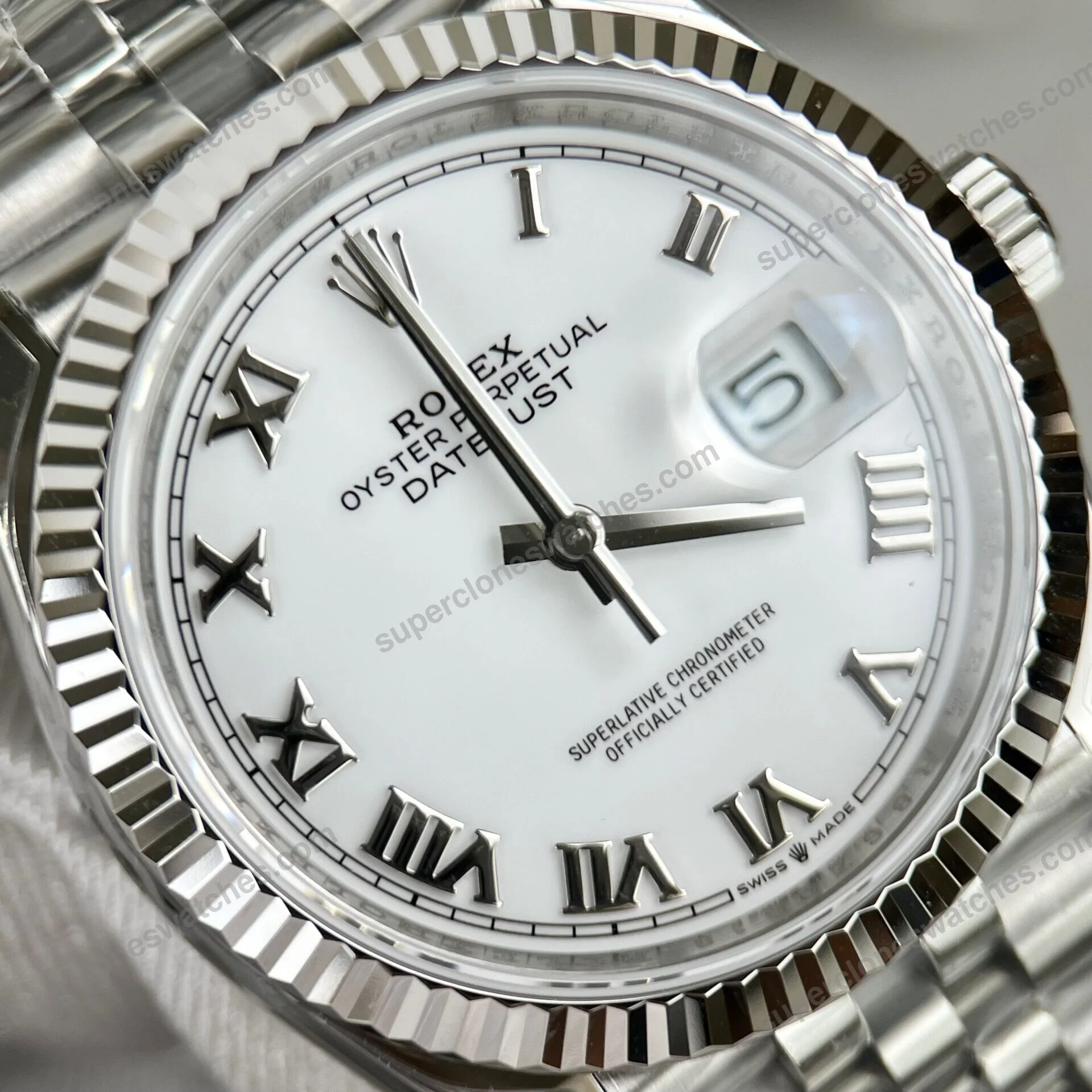 Super-Clone-Rolex-Datejust-White-Roman-Dial-126334-0024-41-mm-5