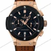 Super-Clone-Hublot-Big-Bang-Rose-Gold-Black-Dial-Brown-Leather-Strap-1