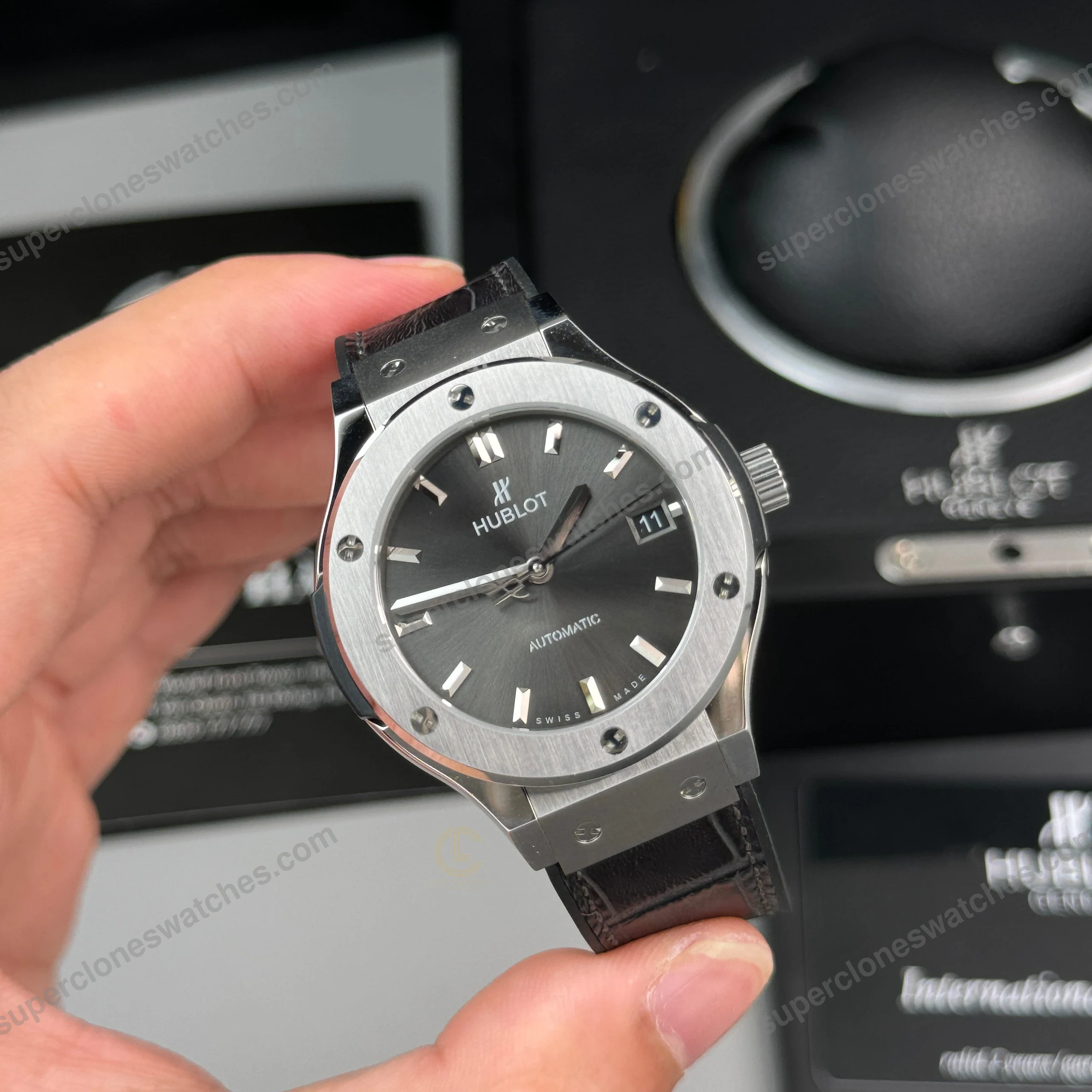 Super-Clone-Hublot-Classic-Fusion-Titanium-38mm-Gray-Dial-Unisex-Size-2