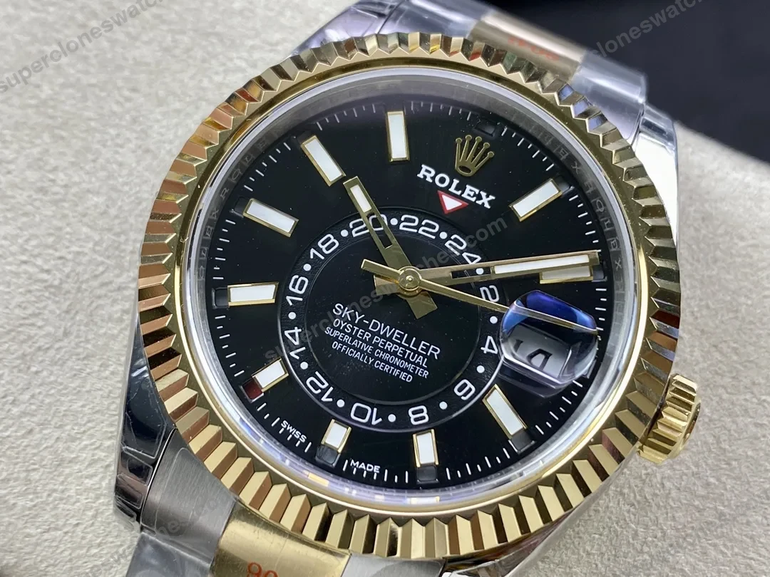 super-clone-rolex-sky-dweller-bright-black-dial-336933-oyster-view-4