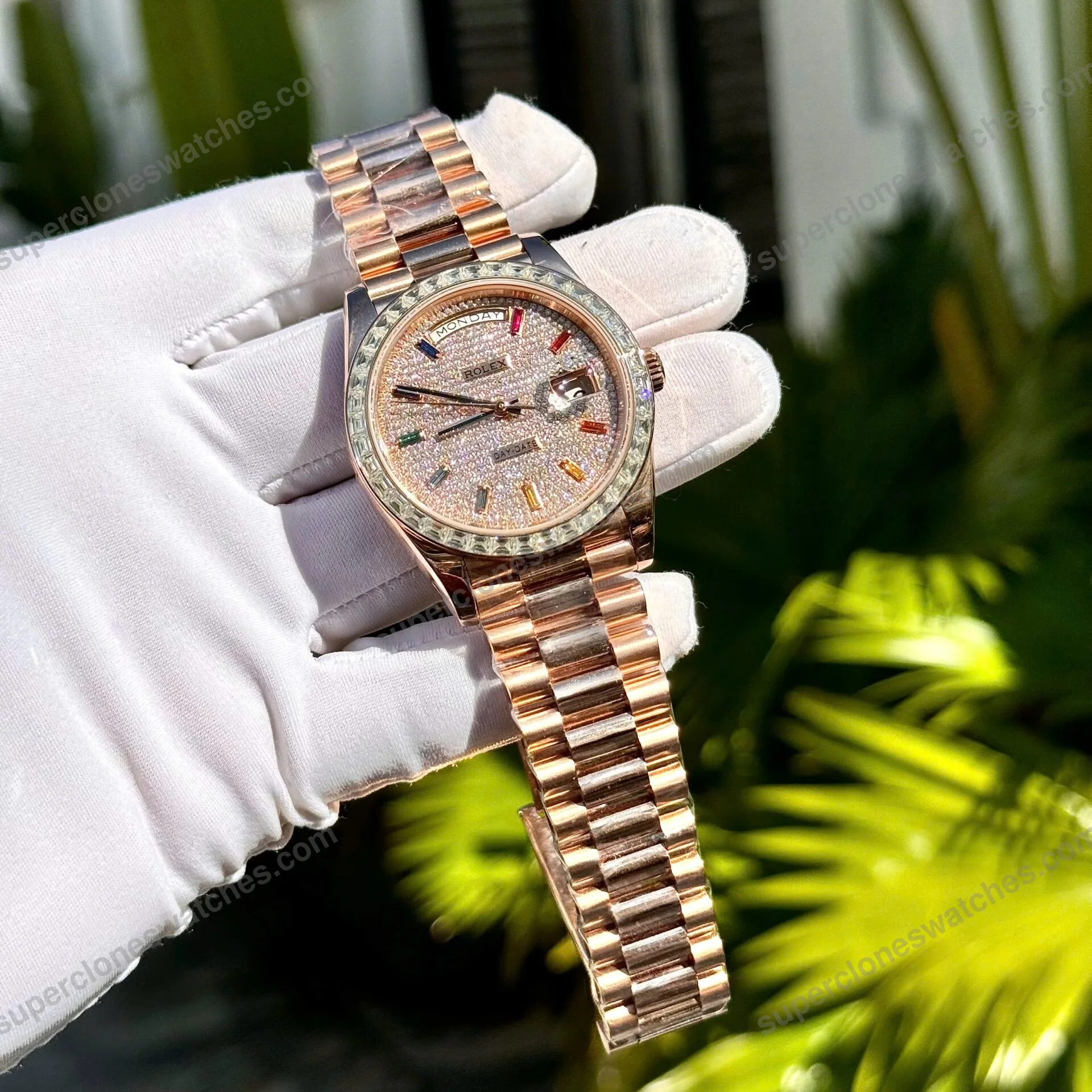 Super-Clone-Rolex-Day-Date-Diamond-Paved-Dial-128395tbr-0008-36-mm-5