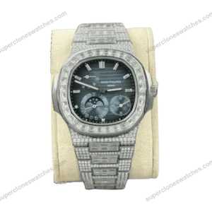 Super-Clone-Patek-Philippe-Nautilus-57121A-40mm-Custom-Full-Moissanite-Baguette-1