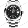 Reduced-Rolex-Day-Date-Silver-Black-Diamond-Dial-Oyster-Bracelet