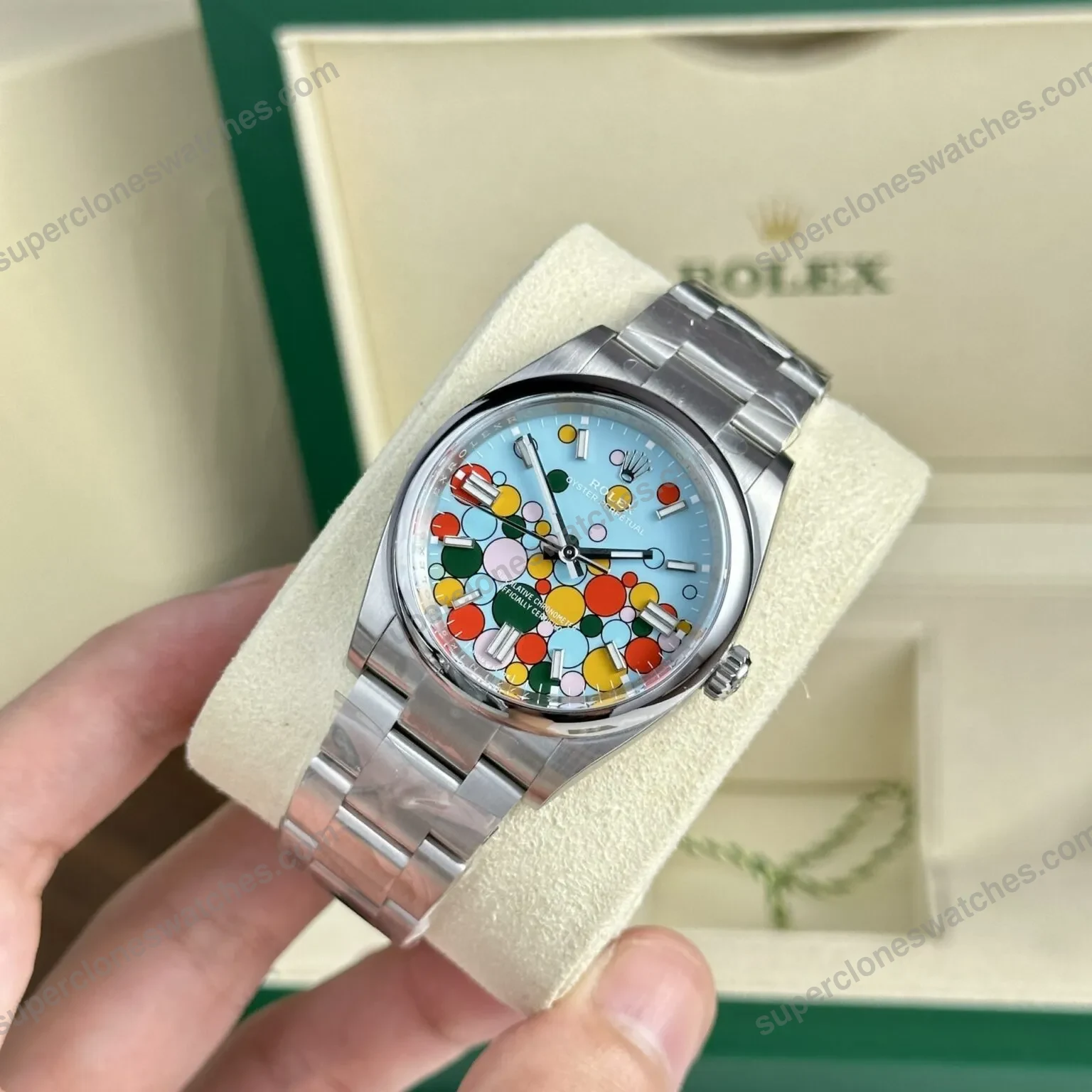 Super-Clone-Rolex-Oyster-Perpetual-Turquoise-Dial-126000-36-mm-2