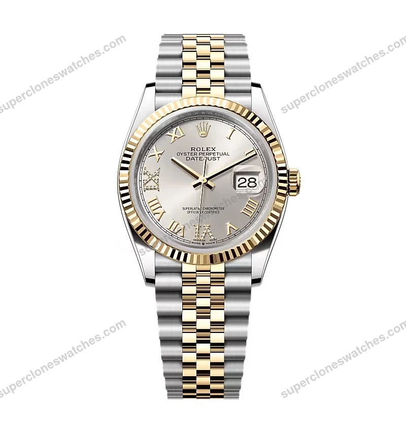 Super-Clone-Rolex-Datejust-Silver-Roman-Diamond-Dial-126233-0031-36-mm-1