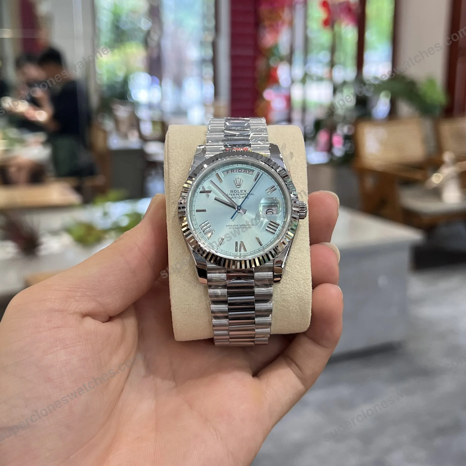 Super-Clone-Rolex-Day-Date-Ice-Blue-Dial-228236-0012-40-mm-2