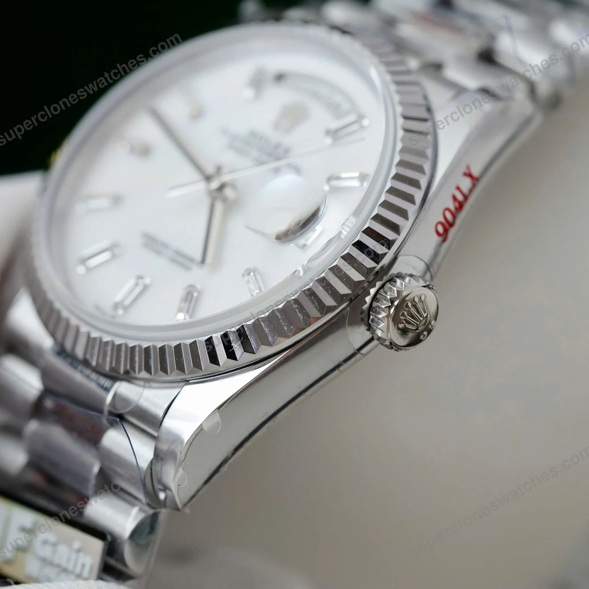 Super-Clone-Rolex-Day-Date-White-Mother-of-Pearl-Diamond-Dial-128236-0021-36-mm-8