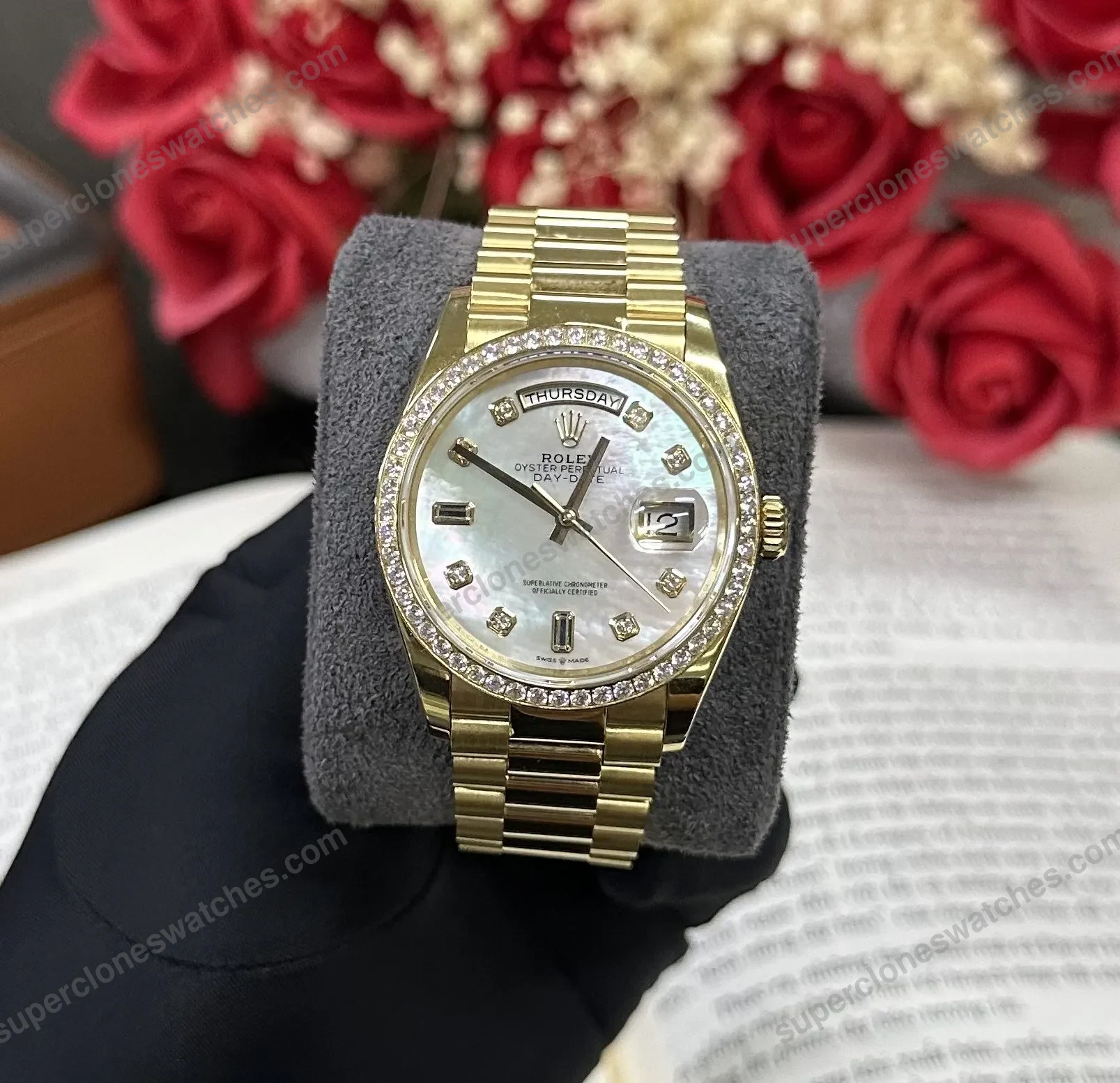 Super-Clone-Rolex-Day-Date-White-Mother-of-Pearl-Diamond-Dial-128348rbr-0070-36-2