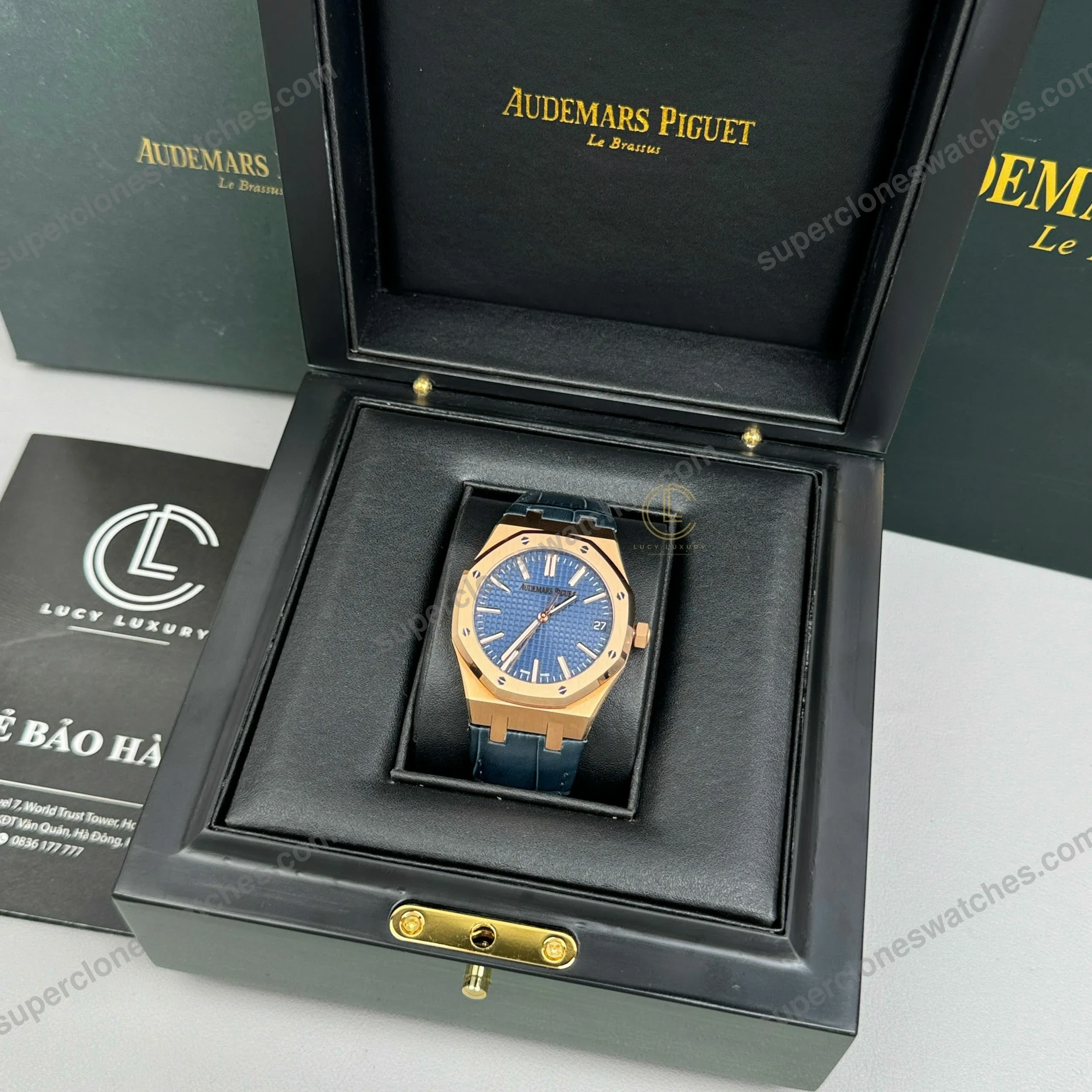 Super-Clone-Audemars-Piguet-Royal-Oak-15510OR-Yellow-Gold-41mm-Blue-Dial-8