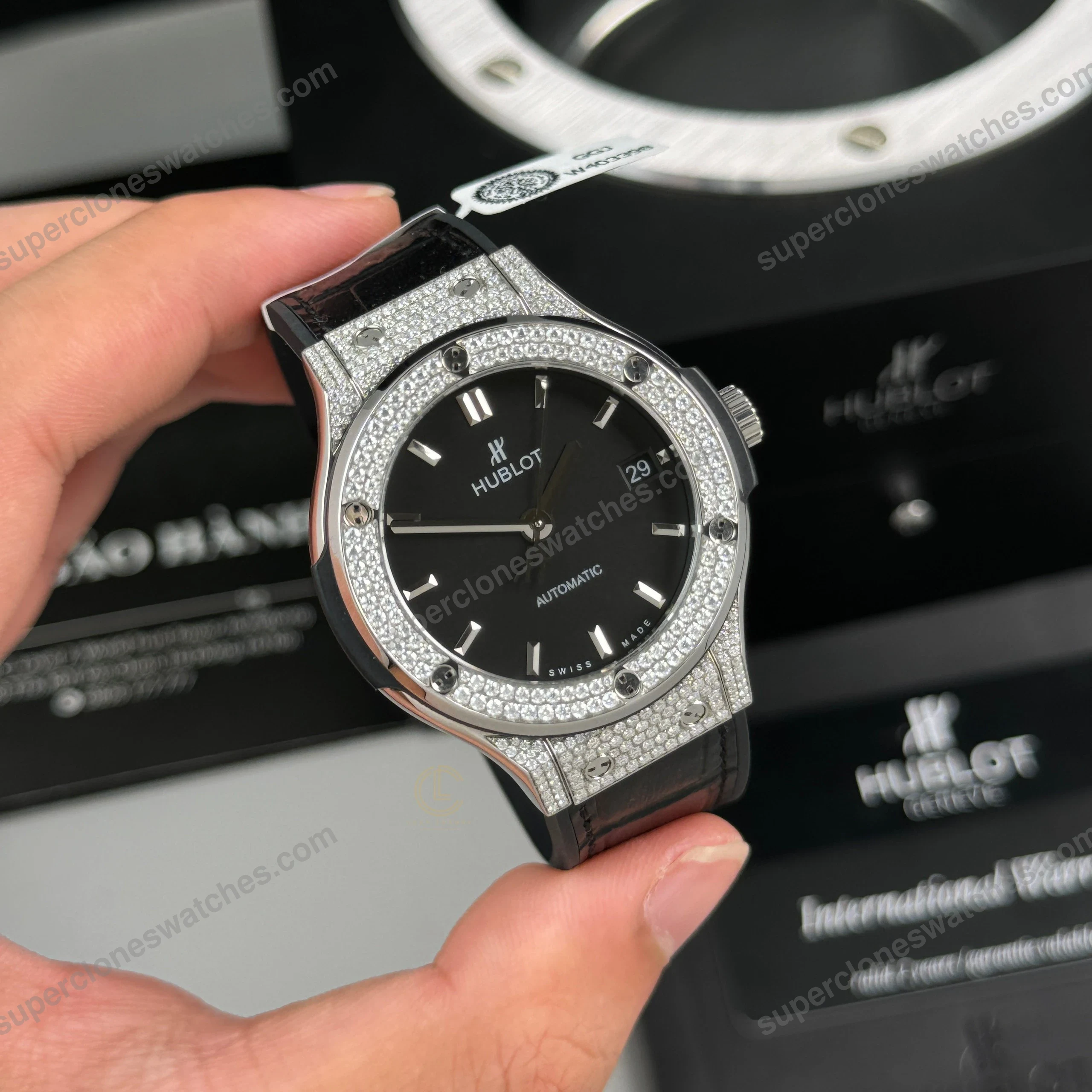 Super-Clone-Hublot-Classic-Fusion-Diamonds-Moissanite-Pave-38mm-Black-Dial-–-H-3