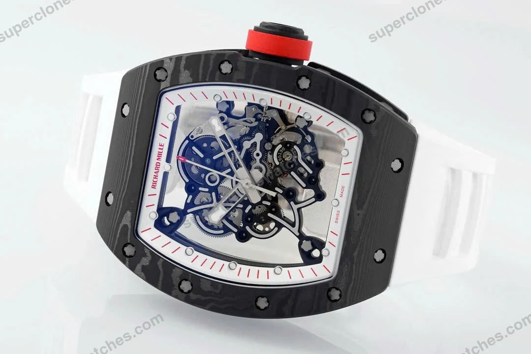 Super-Clone-Richard-Mille-RM-55-Richard-Mille-White-42mm-Carbon-Modify-6