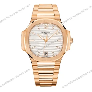 Super-Clone-Patek-Philippe-Nautilus-71181R-001-35.2mm-White-Dial-Rose-Gold-1