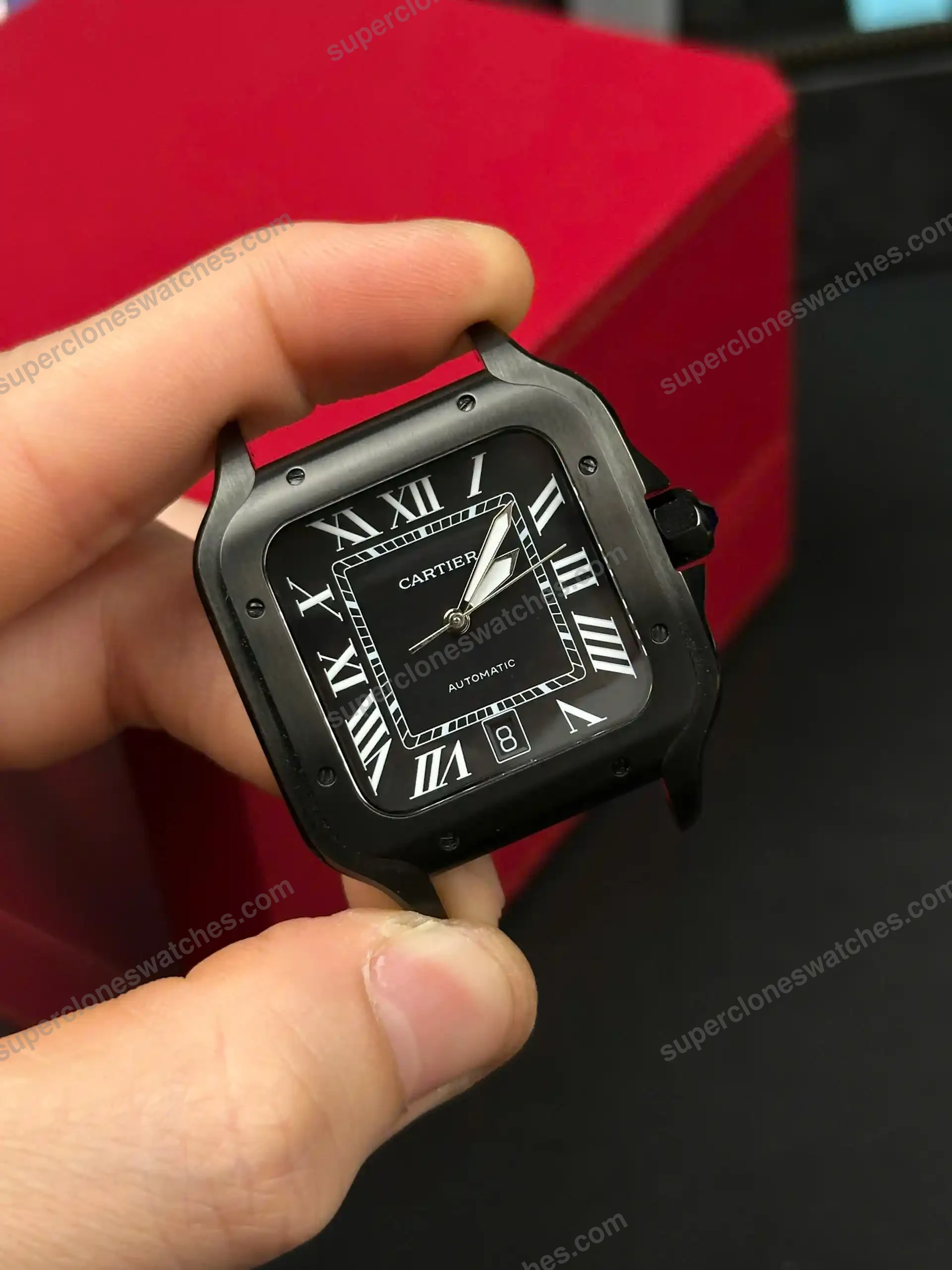 Super-Clone-Cartier-Santos-De-Cartier-CRWSSA0039-39.8mm-Ceramic-8211-4