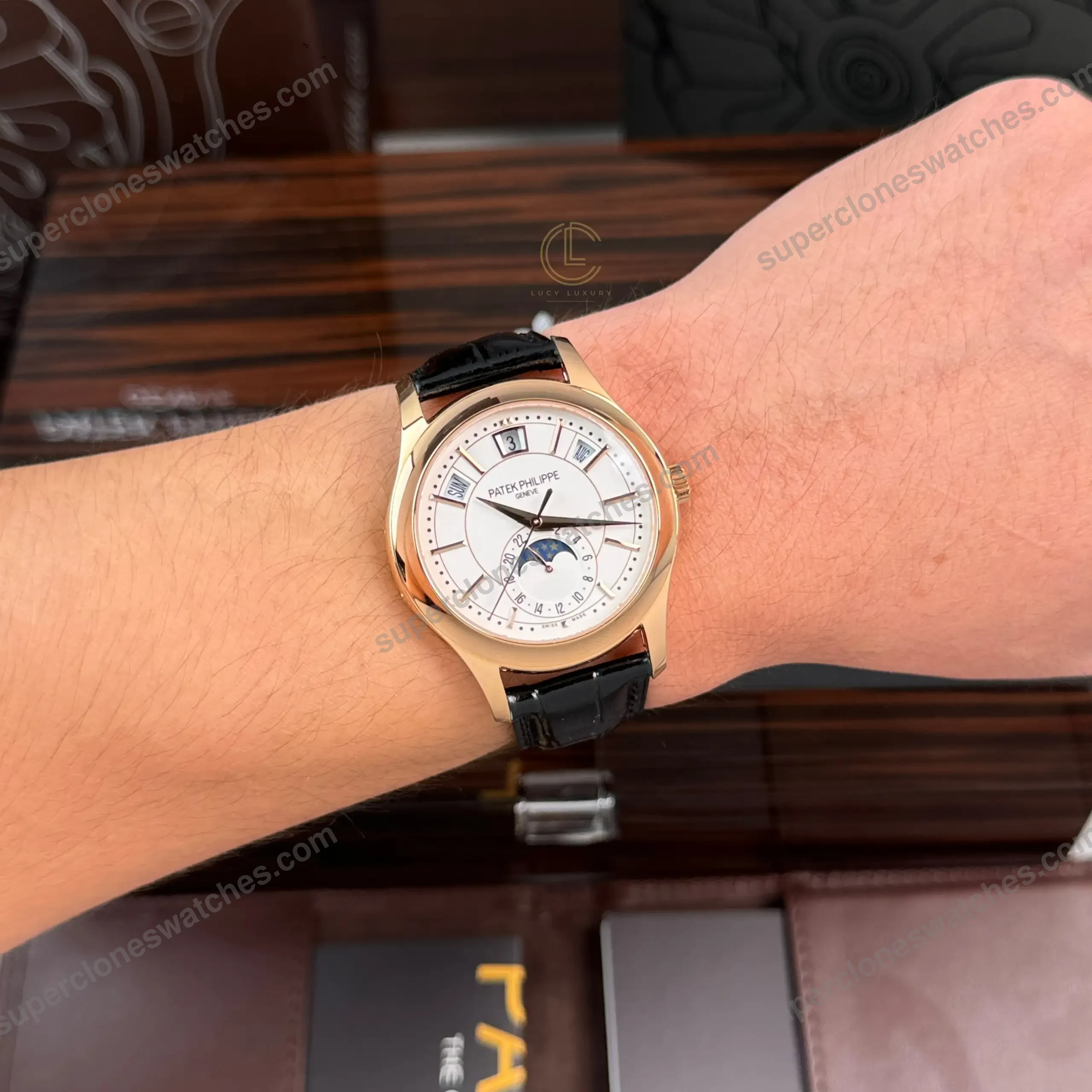 Super-Clone-Patek-Philippe-Annual-Calendar-40mm-White-Dial-5205R-001-6