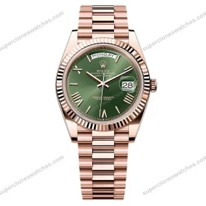 Super-Clone-Rolex-Day-Date-Olive-Green-Dial-228235-0025-40-mm-1
