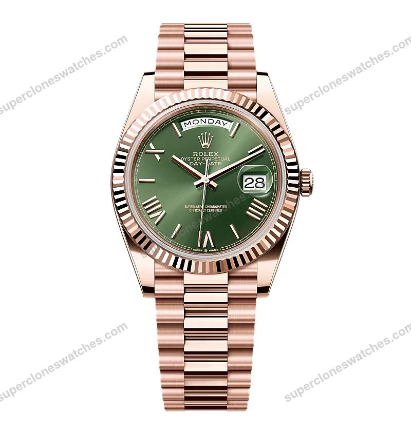 Super-Clone-Rolex-Day-Date-Olive-Green-Dial-228235-0025-40-mm-1