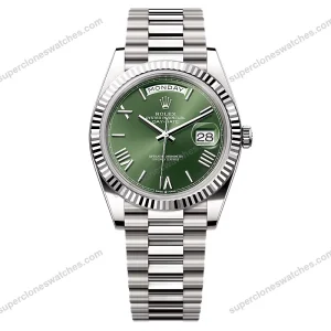 Super-Clone-Rolex-Day-Date-Olive-Green-Dial-228239-0033-40-mm-1