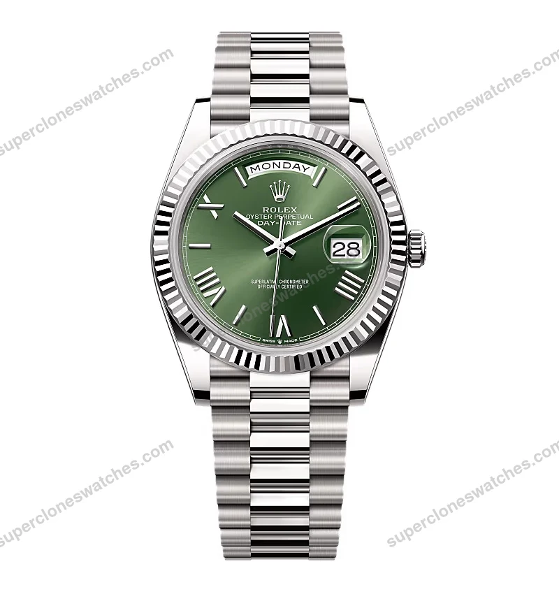 Super-Clone-Rolex-Day-Date-Olive-Green-Dial-228239-0033-40-mm-1