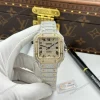 Super-Clone-Cartier-Santos-de-Cartie-Larger-Full-Diamond-Demi-Yellow-Gold-39.8mm-1