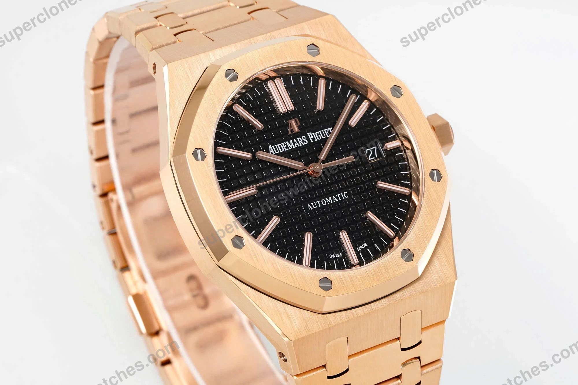 Super-Clone-Audemars-Piguet-Royal-Oak-Selfwinding-15400OR-41mm-Black-Dial-Rose-G-3