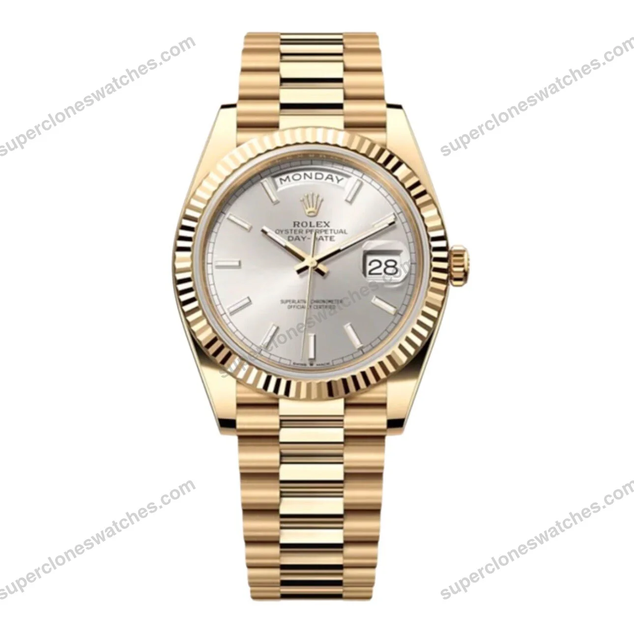 Super-Clone-Rolex-Day-Date-Silver-Dial-228238-40-mm-1