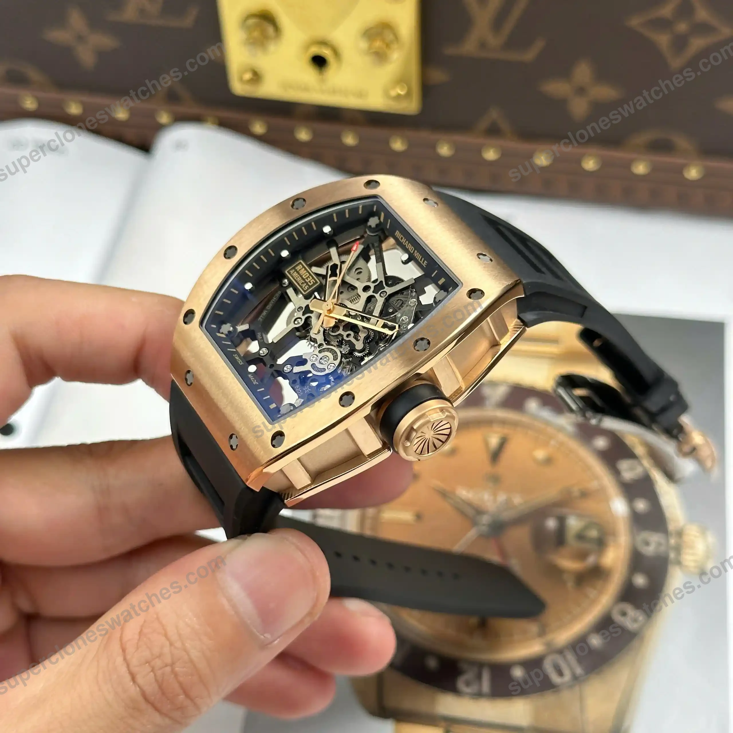 Super-Clone-Richard-Mille-RM-35-Richard-Mille-Americas-Rose-Gold-Toro-Limited-Ed-5