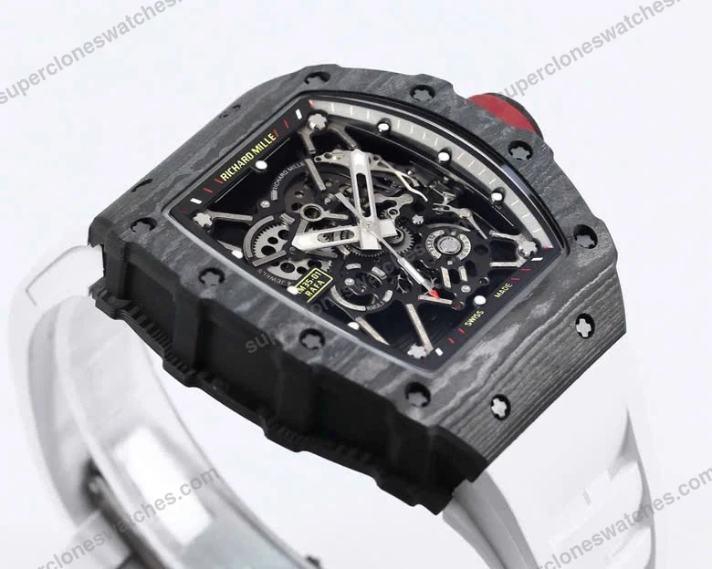 Super-Clone-Richard-Mille-RM-35-01-Richard-Mille-Rafa-Cacbon-NTPT-White-Strap-42-5-1