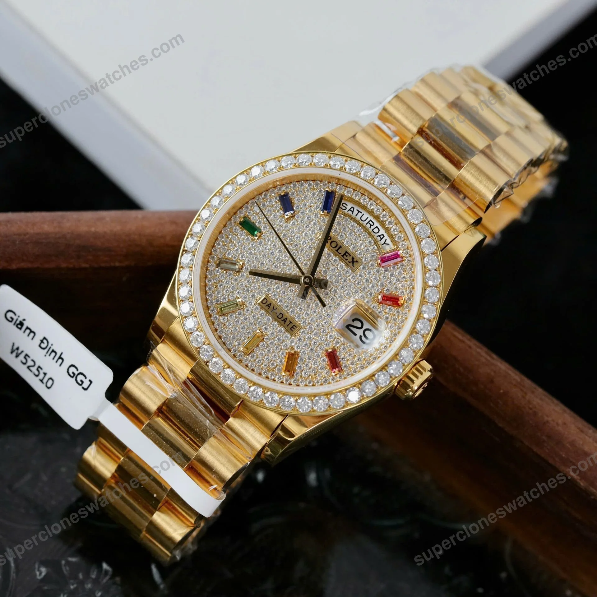 Super-Clone-Rolex-Day-Date-Diamond-Paved-Dial-128348rbr-0030-36-mm-2