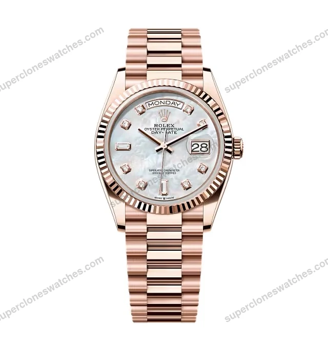Super-Clone-Rolex-Day-Date-White-Mother-of-Pearl-Diamond-Dial-128235-0029-36-mm-1