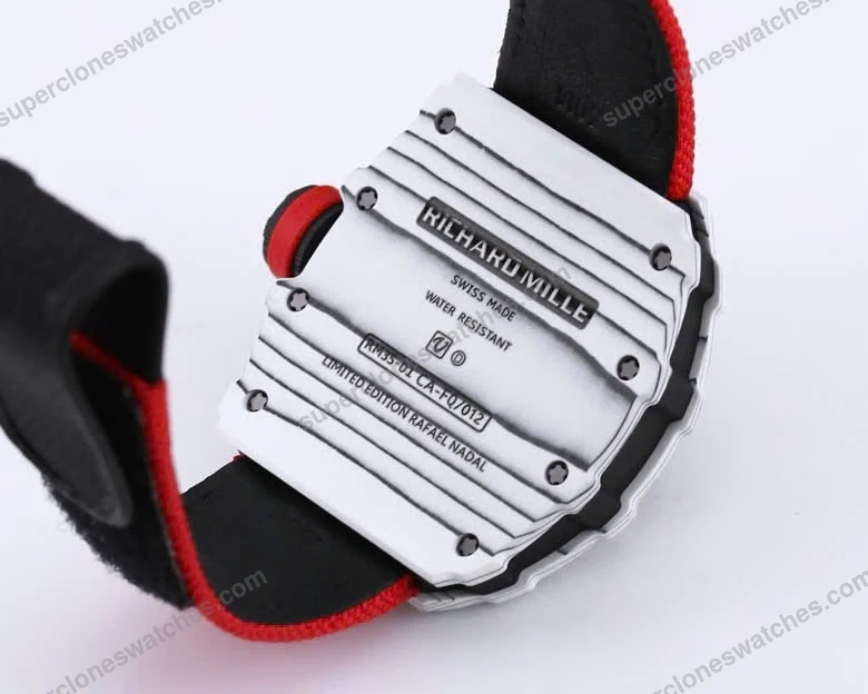 Super-Clone-Richard-Mille-RM-35-01-Richard-Mille-Rafa-Cacbon-NTPT-Red-Strap-42mm-5