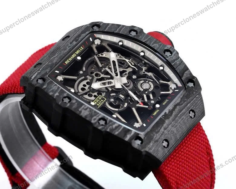Super-Clone-Richard-Mille-RM-35-01-Richard-Mille-Rafa-Cacbon-NTPT-White-Strap-42-4