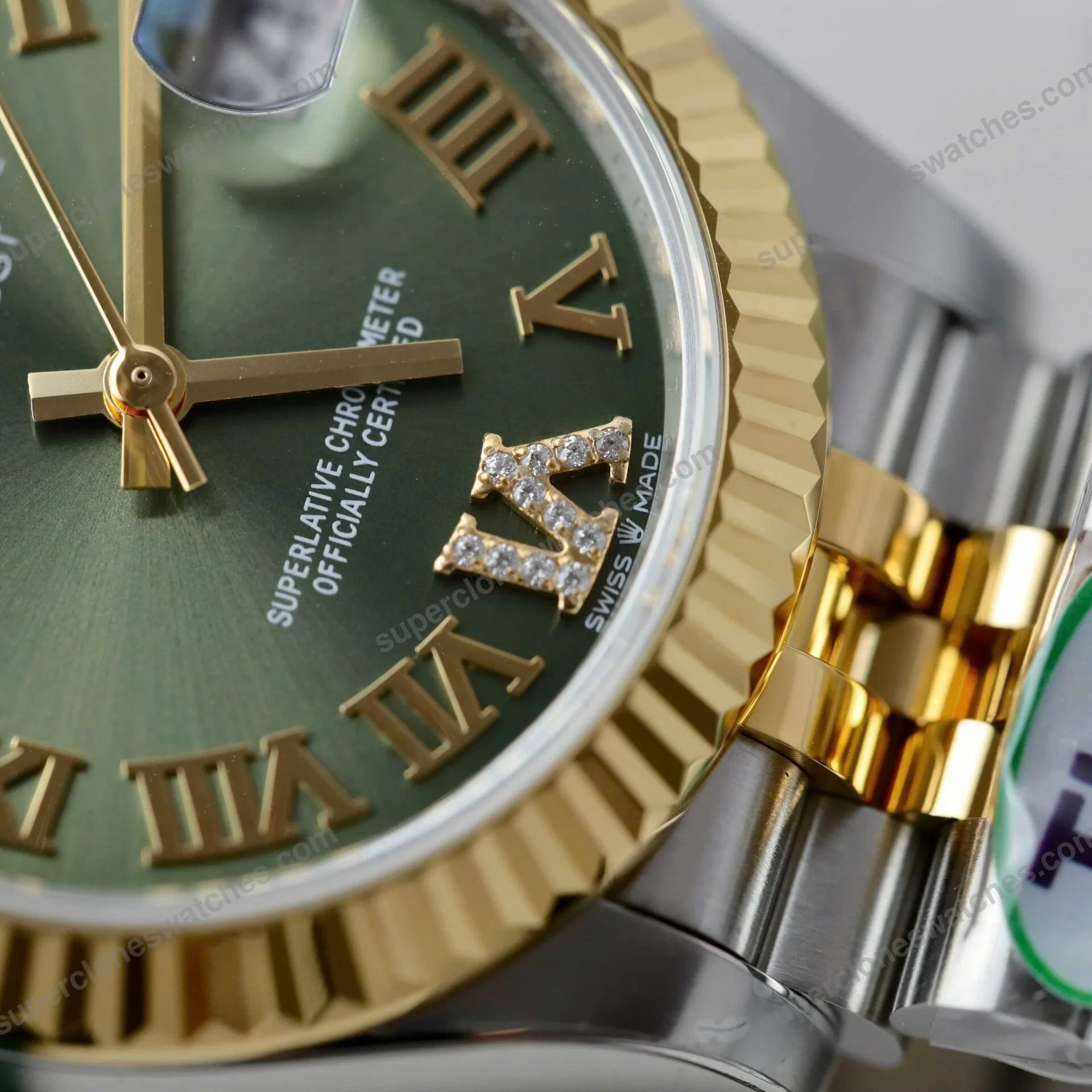 Super-Clone-Rolex-Datejust-Olive-Green-Roman-Diamond-Dial-126233-0025-36-mm-7