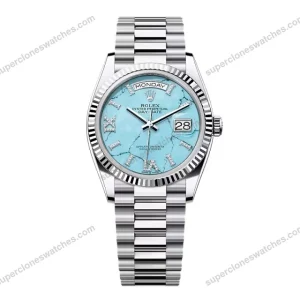 Super-Clone-Rolex-Day-Date-Turquoise-Diamond-Dial-128236-0011-36-mm-1