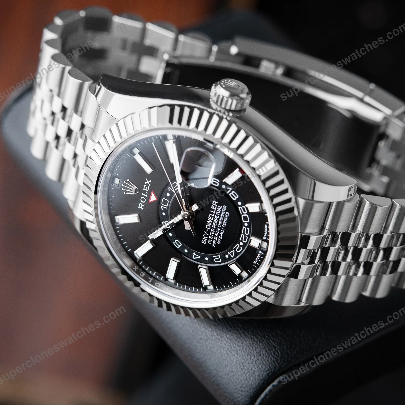 Super-Clone-Rolex-Sky-Dweller-Bright-black-Dial-336934-Jubilee-3