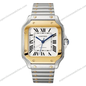 Super-Clone-Cartier-Santos-De-Cartier-Two-Tone-W2SA0006-35.5mm-1