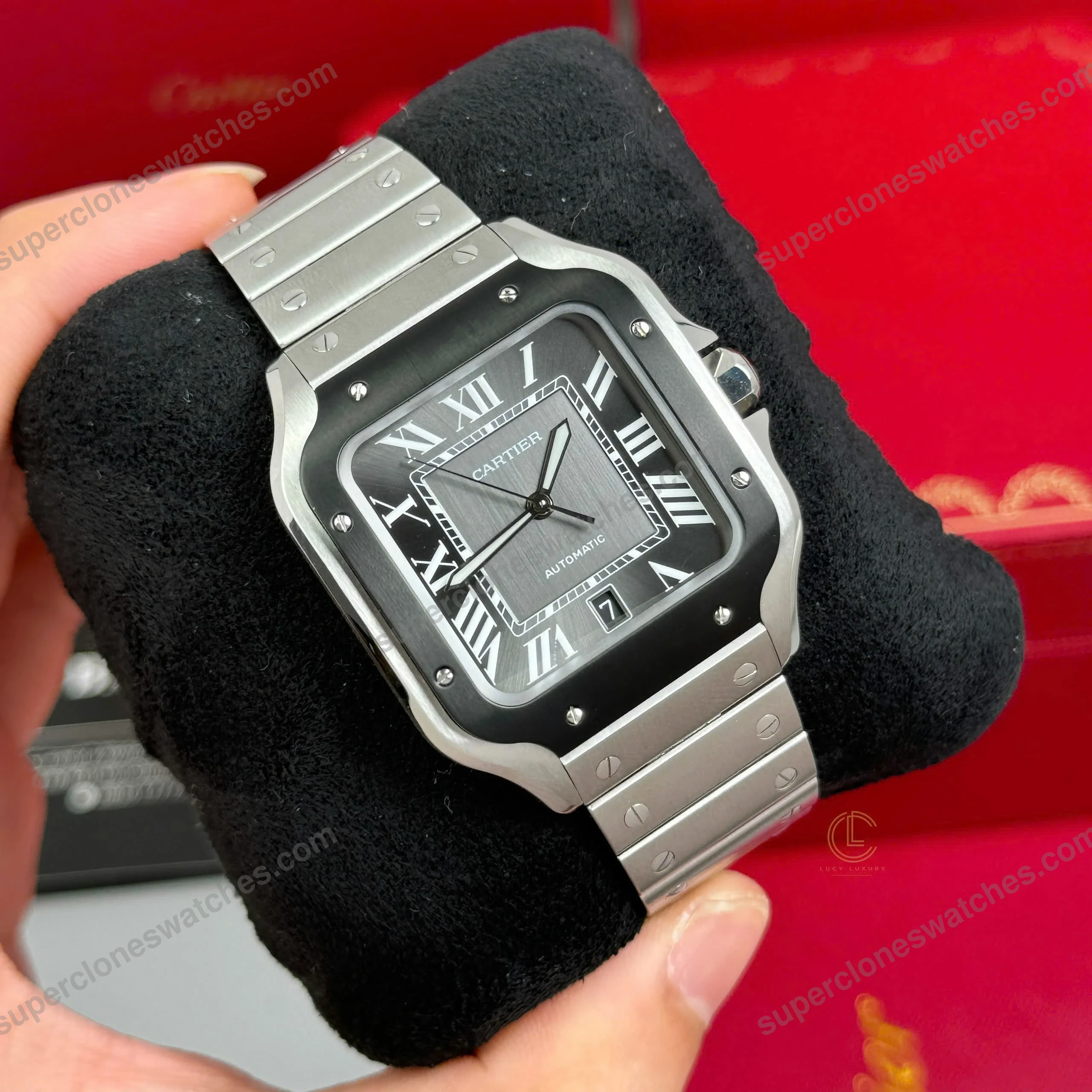 Super-Clone-Cartier-Santos-De-Cartier-Ceramic-CRWSSA0037-39.8mm-Miyota.9015-4