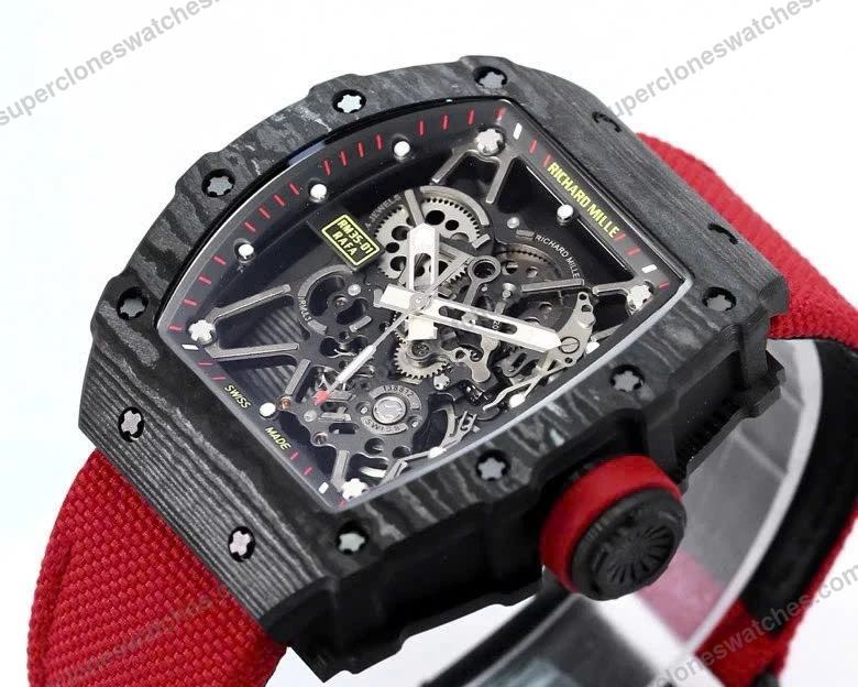 Super-Clone-Richard-Mille-RM-35-01-Richard-Mille-Rafa-Cacbon-NTPT-White-Strap-42-5