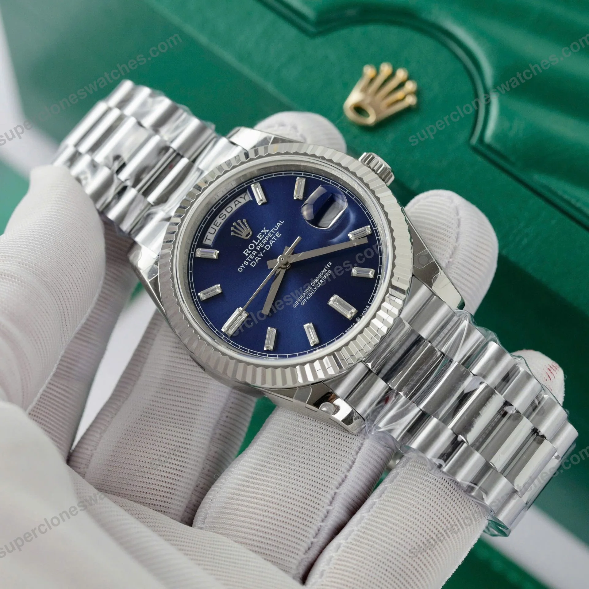 Super-Clone-Rolex-Day-Date-Bright-Blue-Diamond-Dial-128239-0069-36-mm-4