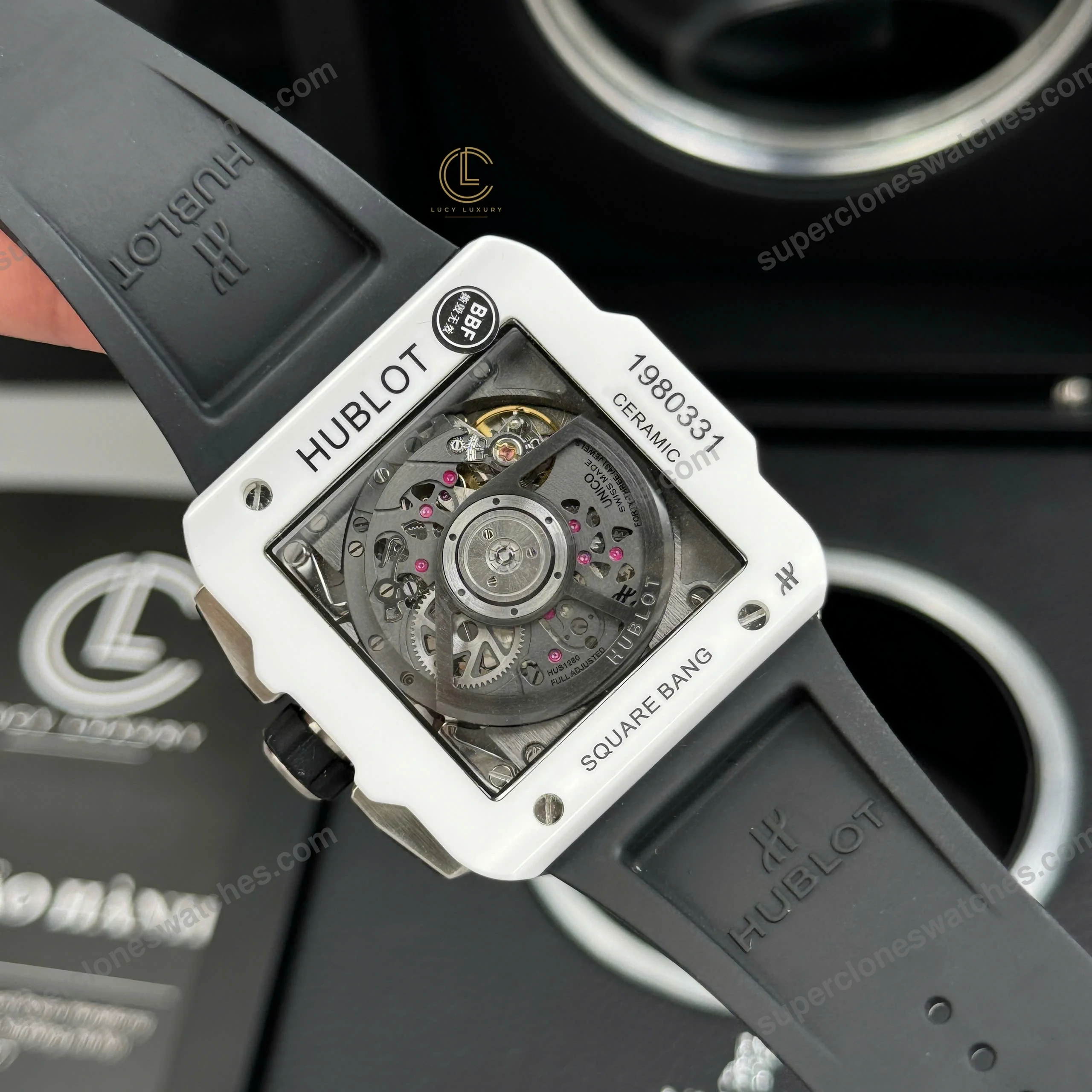 Super-Clone-Hublot-Square-Bang-Unico-821.HX_.0170.RX-821HX0170RX-42mm-White-Dial-6