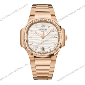 Super-Clone-Patek-Philippe-Nautilus-71181R-011-32.5mm-White-Dial-Rose-Gold-1