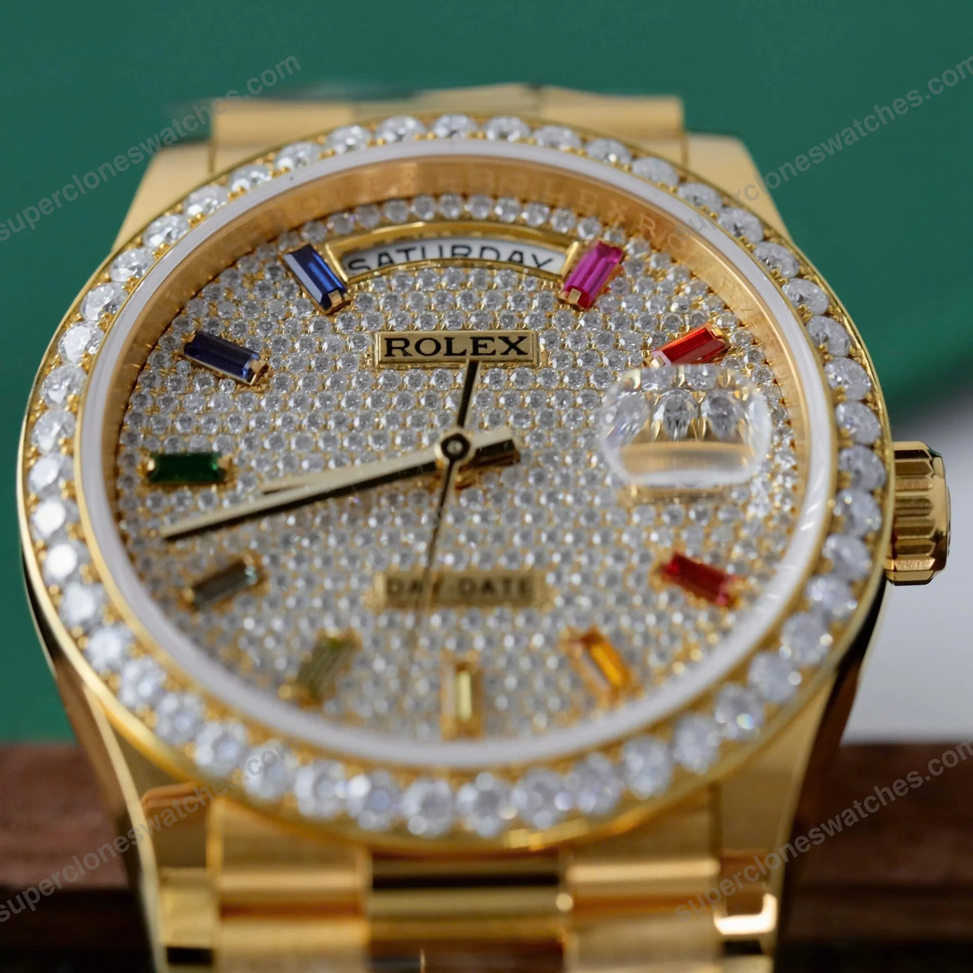 Super-Clone-Rolex-Day-Date-Diamond-Paved-Dial-128348rbr-0030-36-mm-5