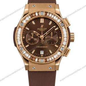 Super-Clone-Hublot-Big-Bang-Rose-Gold-Brown-Diamond-Bezel-Rubber-Strap