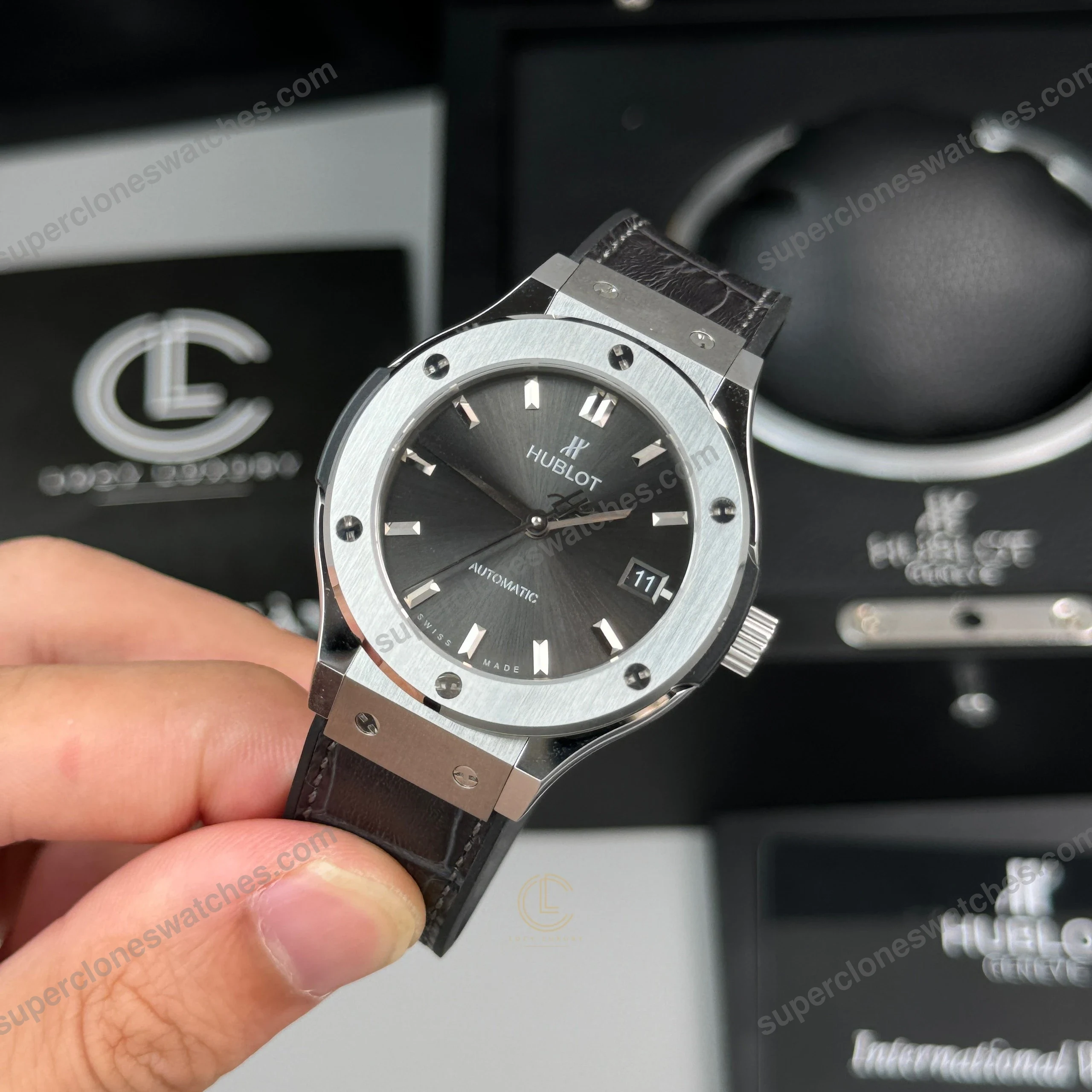 Super-Clone-Hublot-Classic-Fusion-Titanium-38mm-Gray-Dial-Unisex-Size-3
