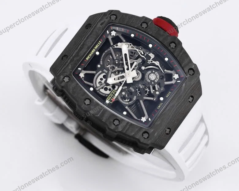 Super-Clone-Richard-Mille-RM-35-01-Richard-Mille-Rafa-Cacbon-NTPT-White-Strap-42-4-1