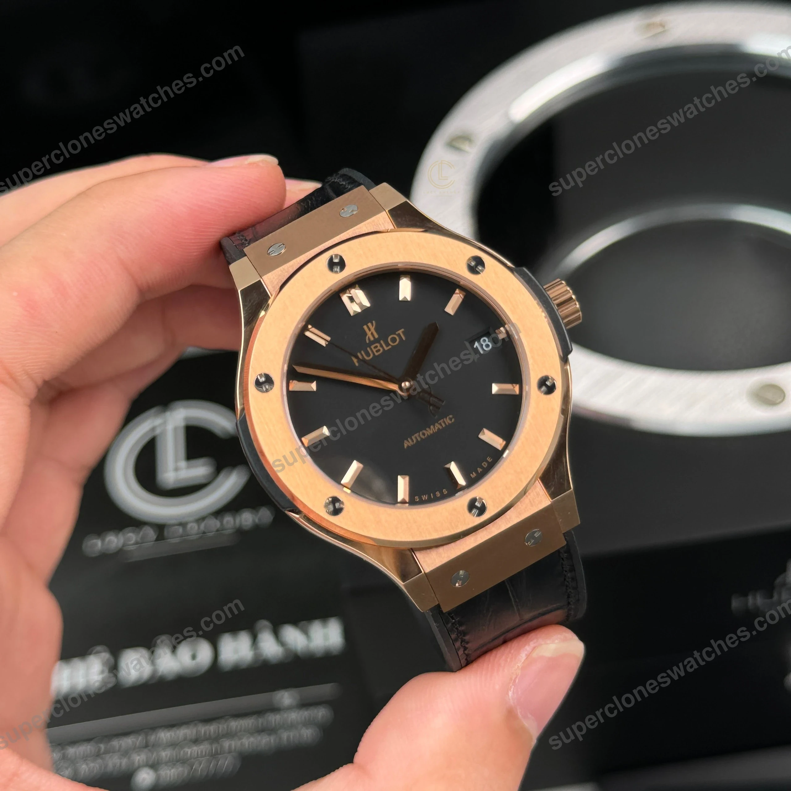 Super-Clone-Hublot-Classic-Fusion-Rose-Gold-Titanium-38mm-Black-Dial-Unisex-Size-2