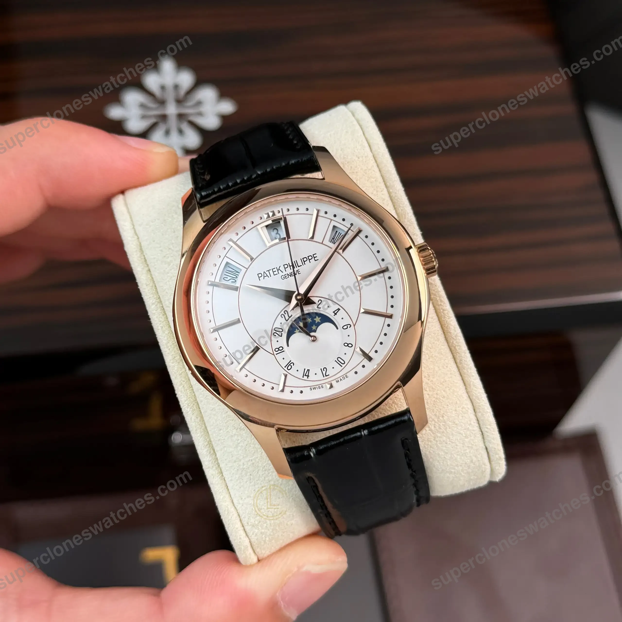 Super-Clone-Patek-Philippe-Annual-Calendar-40mm-White-Dial-5205R-001-3