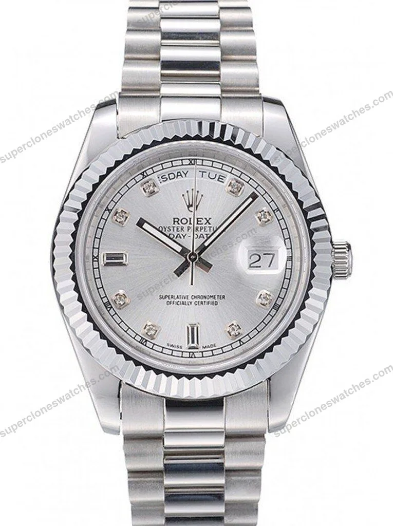 Super-Clone-Rolex-Day-Date-Silver-Dial-41995-40-mm-1