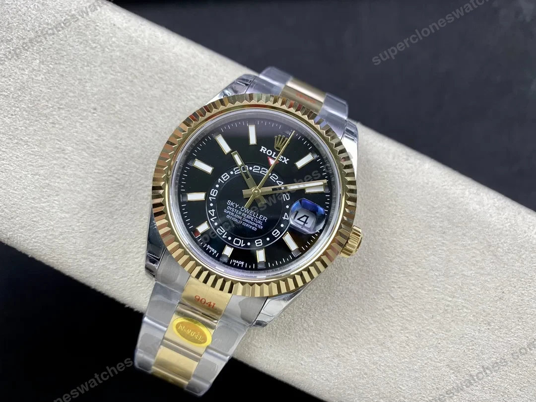 super-clone-rolex-sky-dweller-bright-black-dial-336933-oyster-view-6