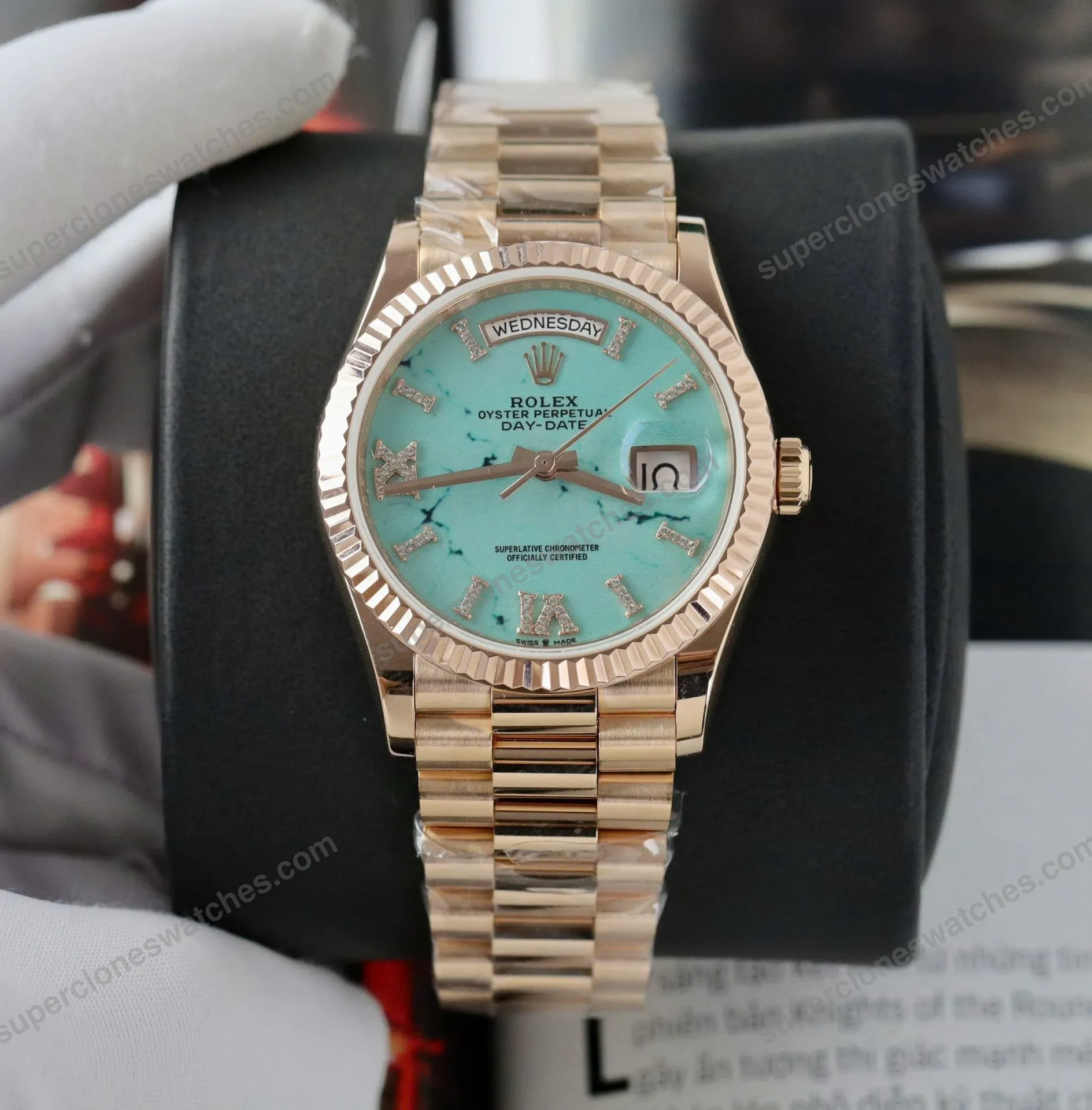 Super-Clone-Rolex-Day-Date-Turquoise-Diamond-Dial-128238-0071-36-mm-11